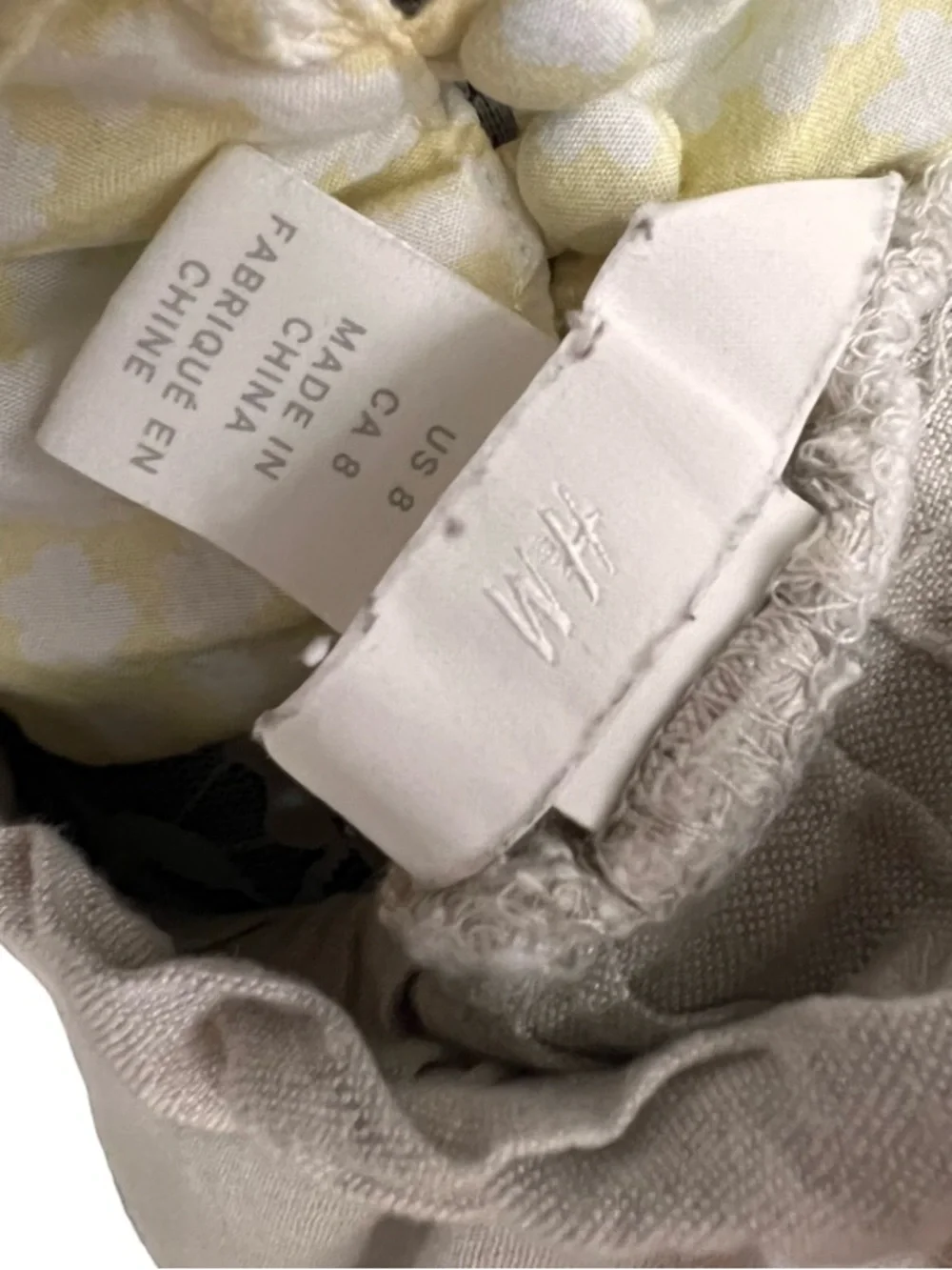 H&M Light Cream High-Waist Linen-Blend Shorts